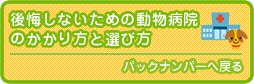 後悔しないための動物病院のかかり方と選び方のバックナンバーへ戻る