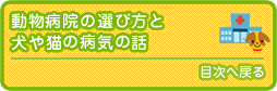 名医のいる動物病院の選び方・探し方とペットの病気の：目次へ戻る