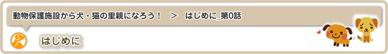 動物保護施設から犬・猫の里親になろう！：はじめに
